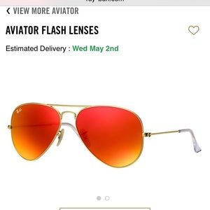 Ray-Ban Aviator Flash Lens in Gold-Orange